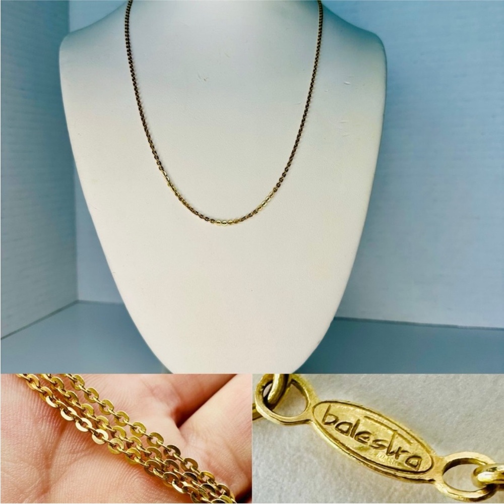 Vintage BALESTRA Solid 18k Italian Yellow Gold 20” Cable Chain Necklace, 4.9g